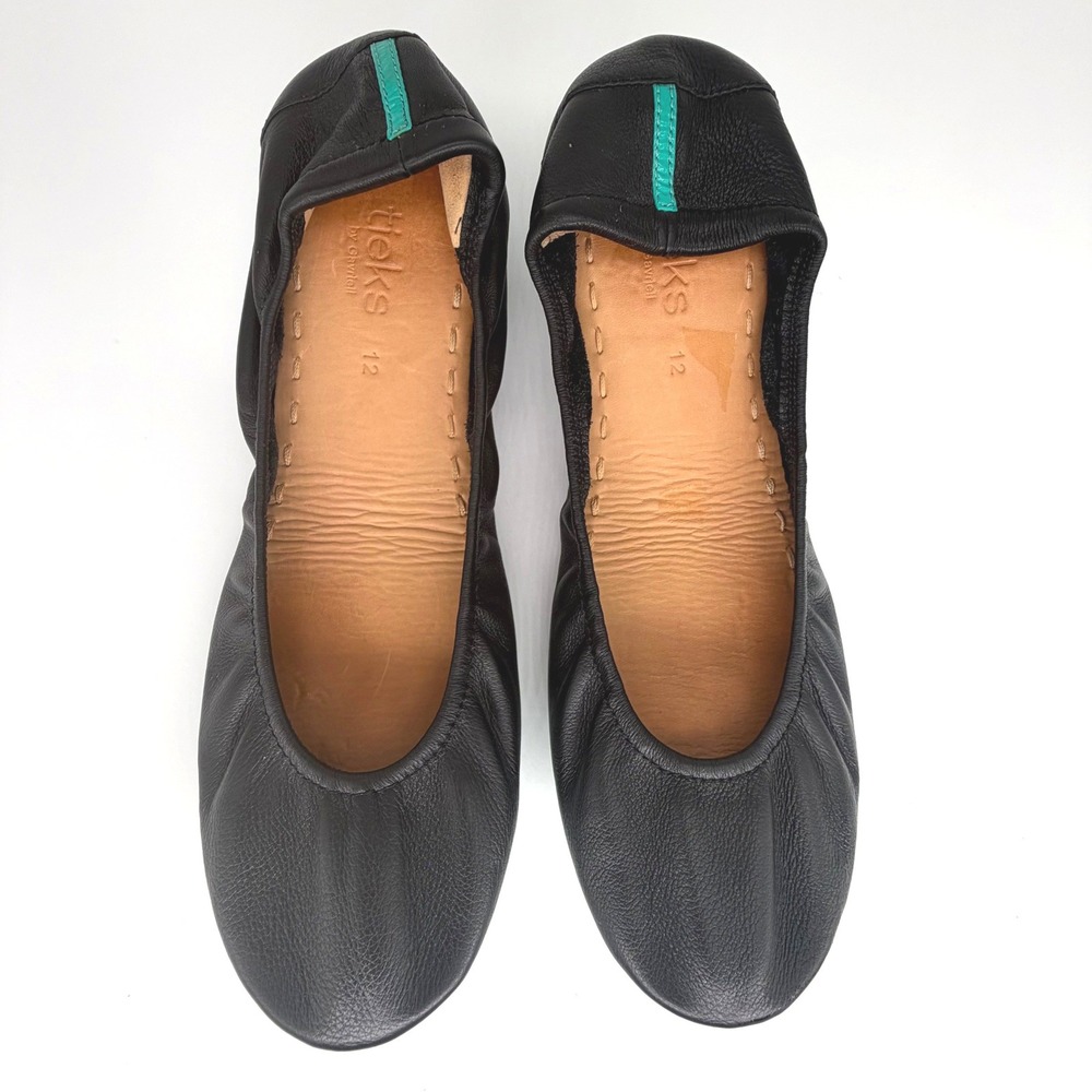 Tieks by Gavrieli Matte Black Leather Ballet Flat Size 12 Travel Slip On Classic